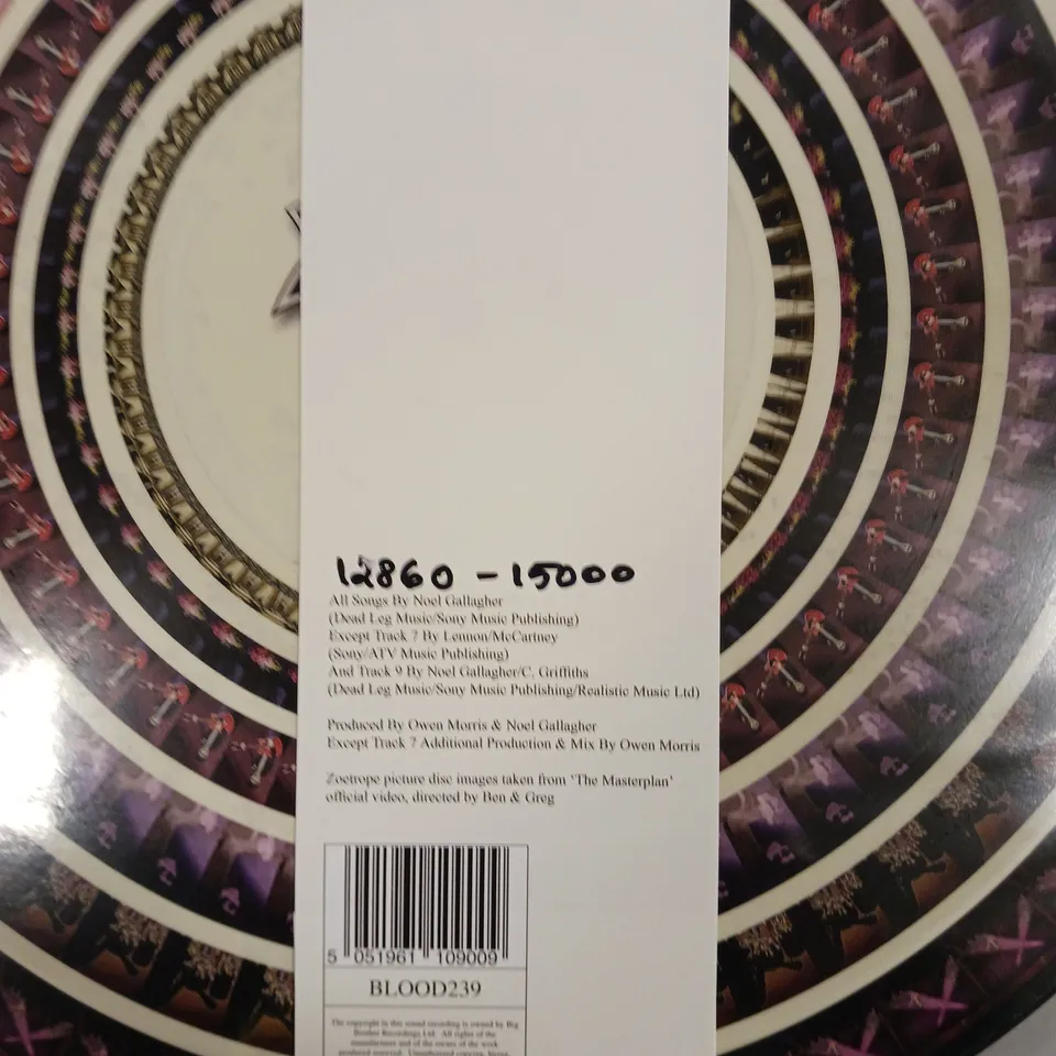 OASIS THE MASTERPLAN LIMITED EDITION 25TH ANNIVERSARY ZOETROPE PICTURE DISC VINYL 