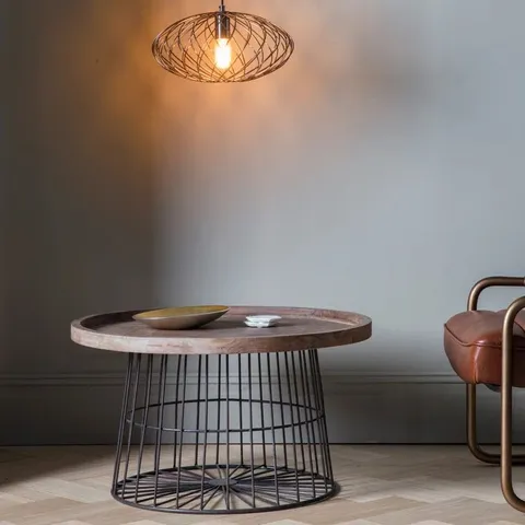 BOXED BEHRENS PEDESTAL COFFEE TABLE