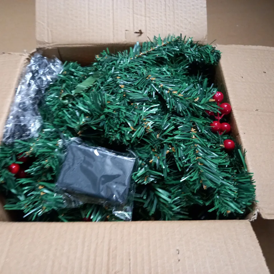 CHRISTMAS WREATH WITH BATTERY POWERED LIGHTS