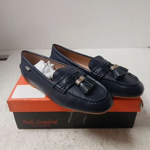 RUTH LANGFORD FASHION WOMEN’S NAVY LOAFERS WITH TASSELS - 5