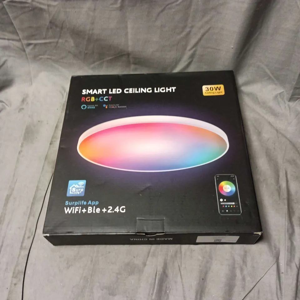 BOXED SURPLIFE SMART LED CEILING LIGHT RGB+CCT, COMPATIBLE WITH ALEXA/GOOGLE.