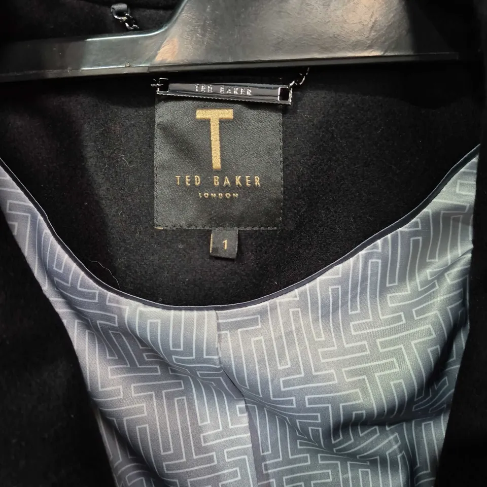 TED BAKER LONDON BLACK WOOL COAT – WOMEN'S, SIZE 1