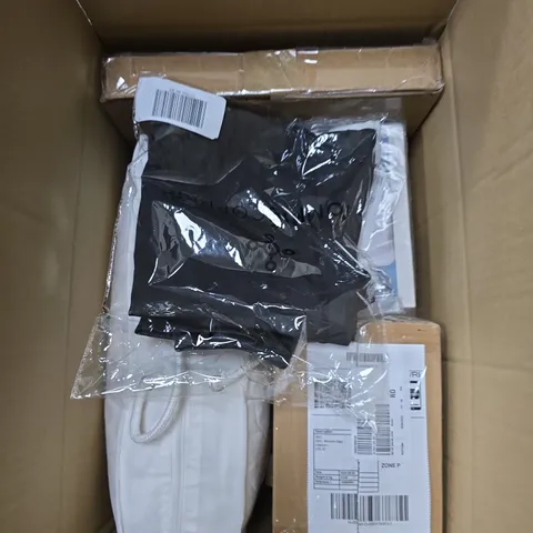 BOX OF APPROXIMATELY 10 ASSORTED ITEMS TO INCLUDE PILLOWS AND SHEETS