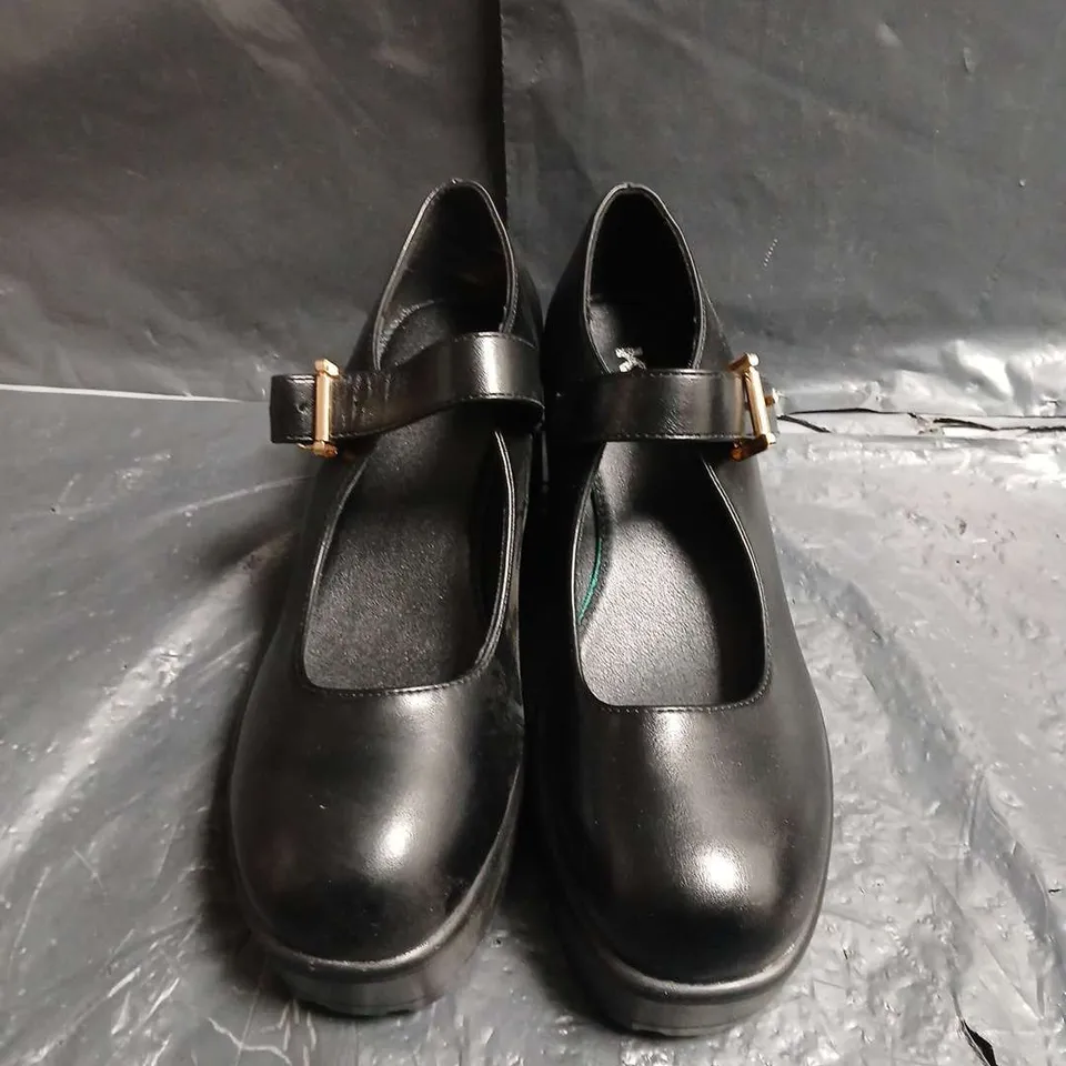 BOXED PAIR OF KOI BLACK MARY JANE SHOES WITH BUCKLE STRAP – WOMEN'S, PLATFORM - UK SIZE 5