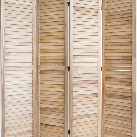 BOXED HOMESTYLE4U ROOM DIVIDER 4-PIECE - NATURAL WOOD (1 BOX)
