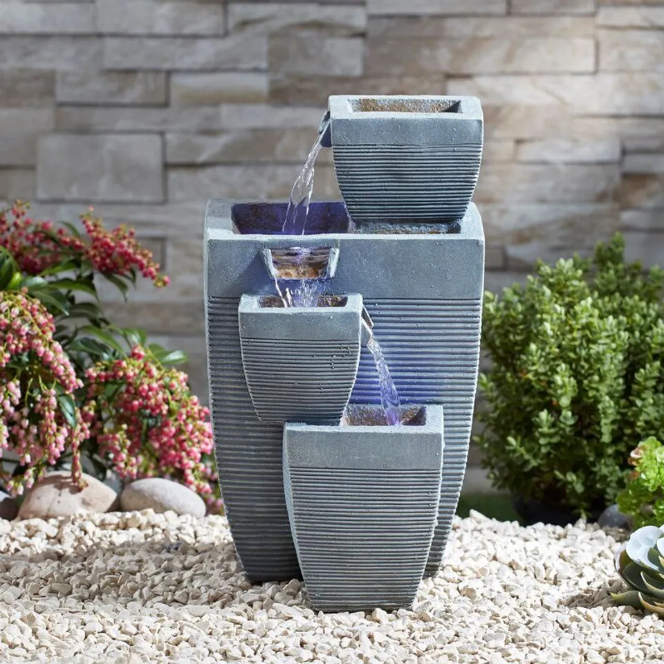 BOXED CASCADING VASE TABLETOP WATER FEATURE