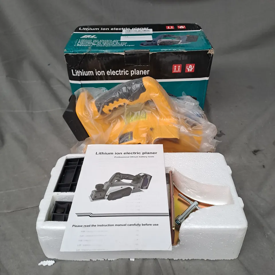 BOXED BL MOTOR LITHIUM ION ELECTRIC PLANER IN YELLOW