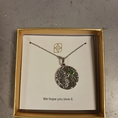 ABBOTT LYON GREEN STONE PENDANT NECKLACE 