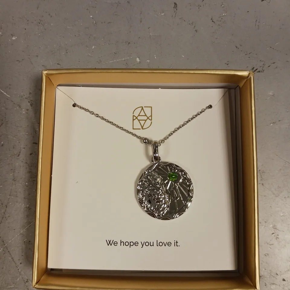 ABBOTT LYON GREEN STONE PENDANT NECKLACE 