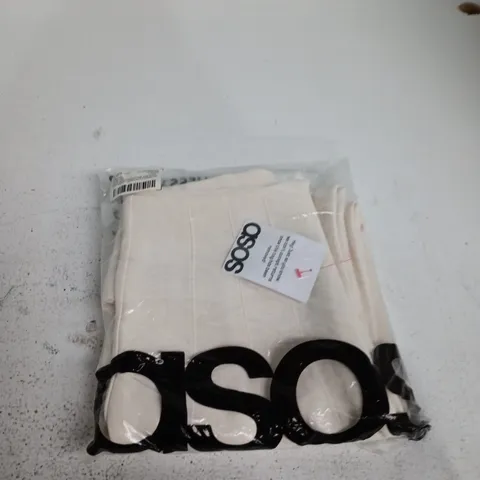 UK 6 ASOS DESIGN TAILORED HIGH WAIST CORSET-DETAIL PALAZZO TROUSERS CO-ORD IN BUTTERMILK