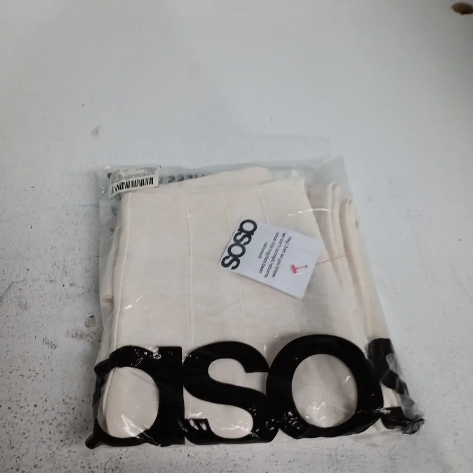 UK 6 ASOS DESIGN TAILORED HIGH WAIST CORSET-DETAIL PALAZZO TROUSERS CO-ORD IN BUTTERMILK