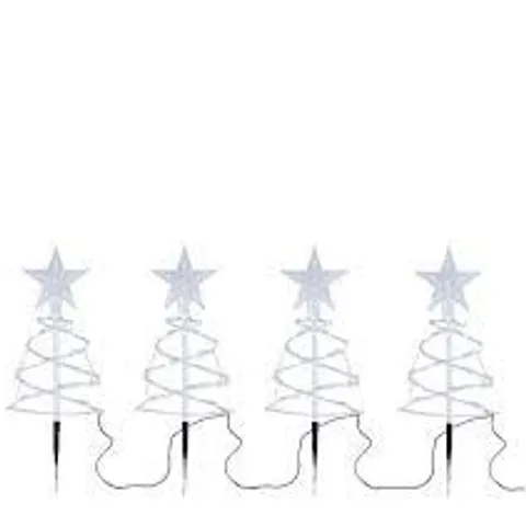 HOME STORIES SET OF 4 INDOOR OUTDOOR PRE LIT STAR SPIRAL PATHFINDER