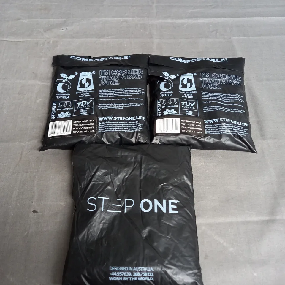 STEP ONE X3 BOXER BRIEF + FLY IN BLACK CURRENTS SIZE 3XL