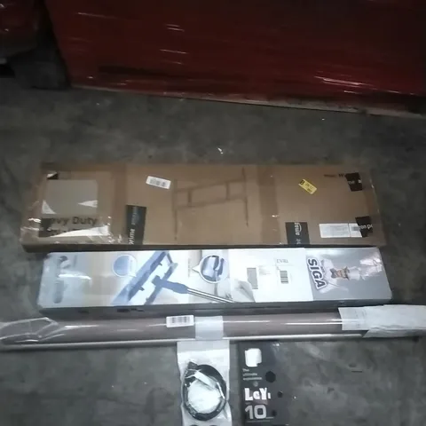 PALLET OF HOUSEHOLD GOODS AND PRODUCTS TO INCLUDE; MICROFIBER MOP, HEAVY DUTY WALL MOUNT, PHONE CASE, HUMIDIFIER CABLE