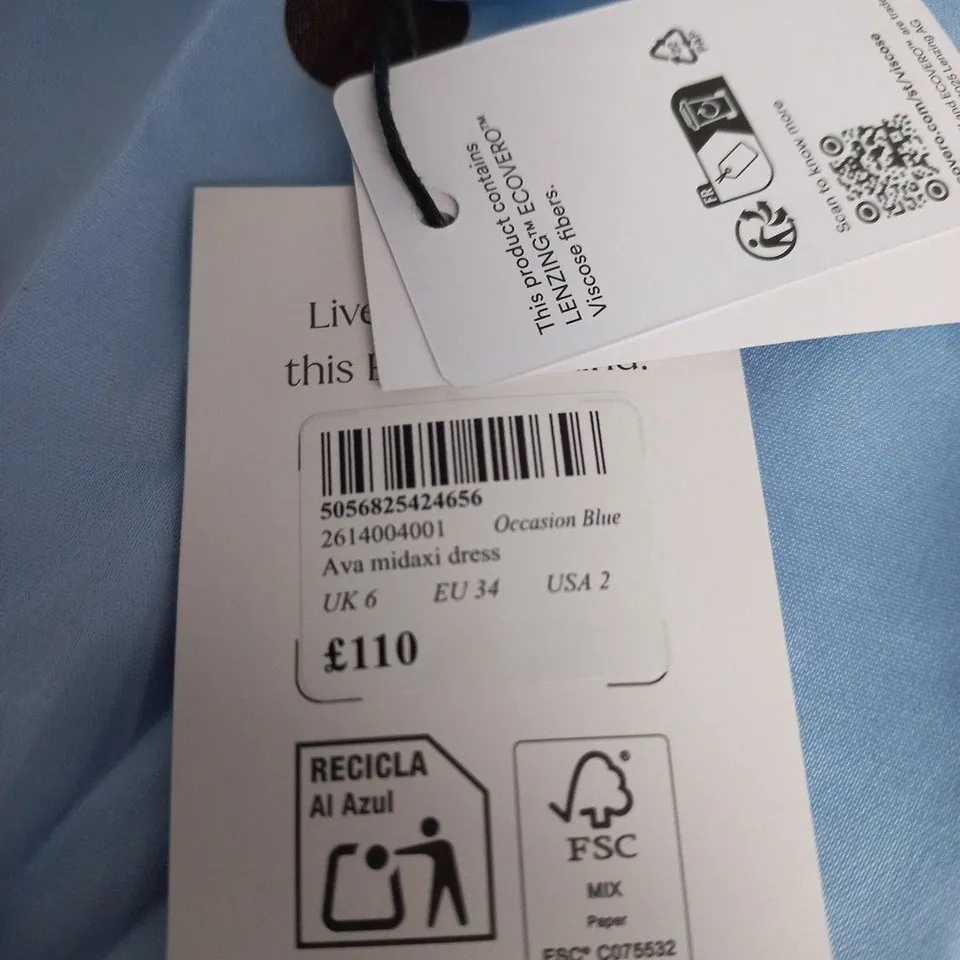NOBODYS CHILD AVA BLUE MIDAXI DRESS- UK 6