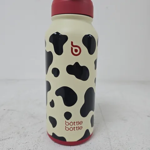 BOTTLE BOTTLE COW PRINT STAINLESS STEEL WATER BOTTLE – PINK CAP