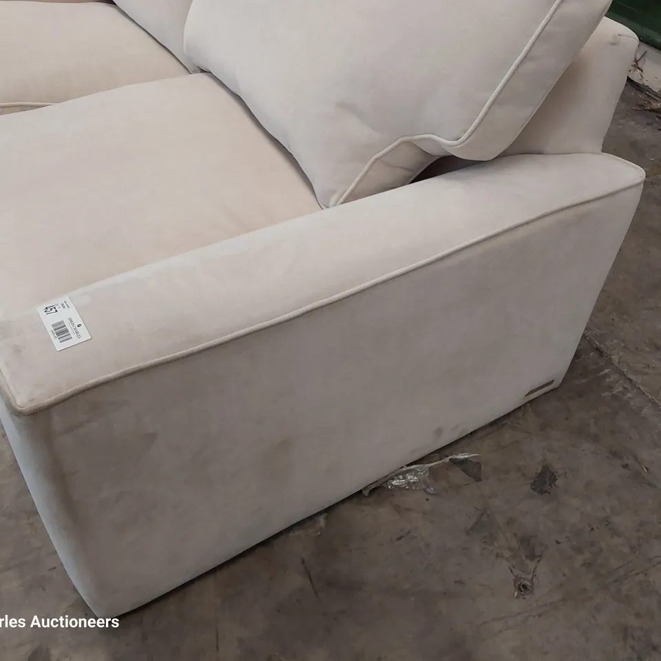 QUALITY BRITISH DESIGNER LOUNGE Co. THREE SEATER SOFA NATURAL FABRIC 