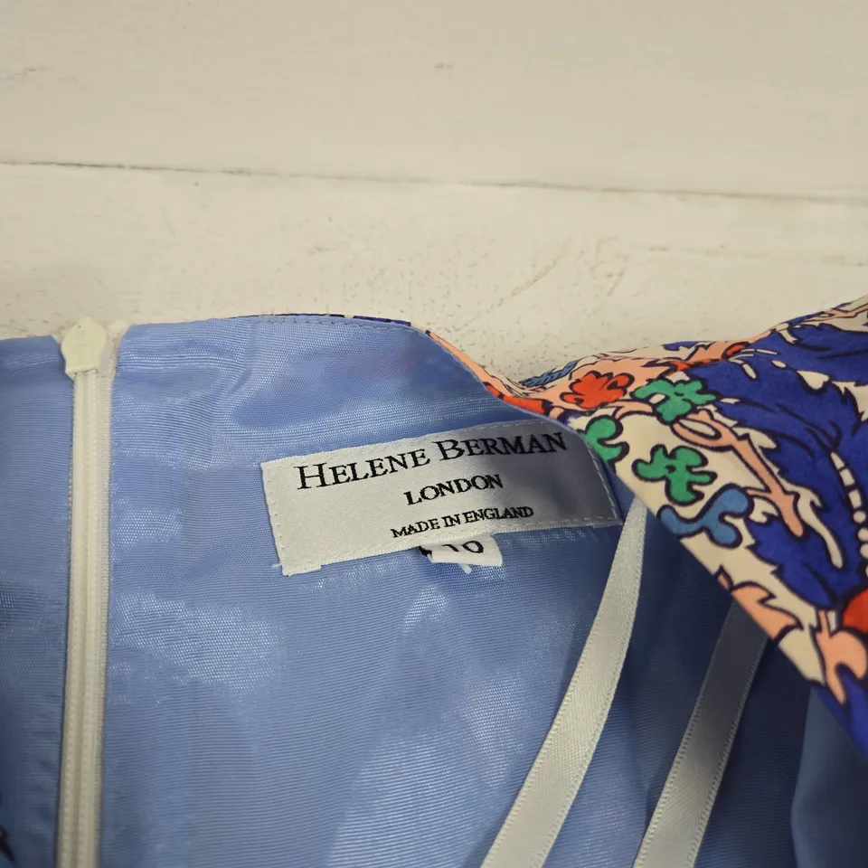 HELENE BERMAN LONDON FLORAL PRINT DRESS – UK SIZE 10, MADE IN ENGLAND