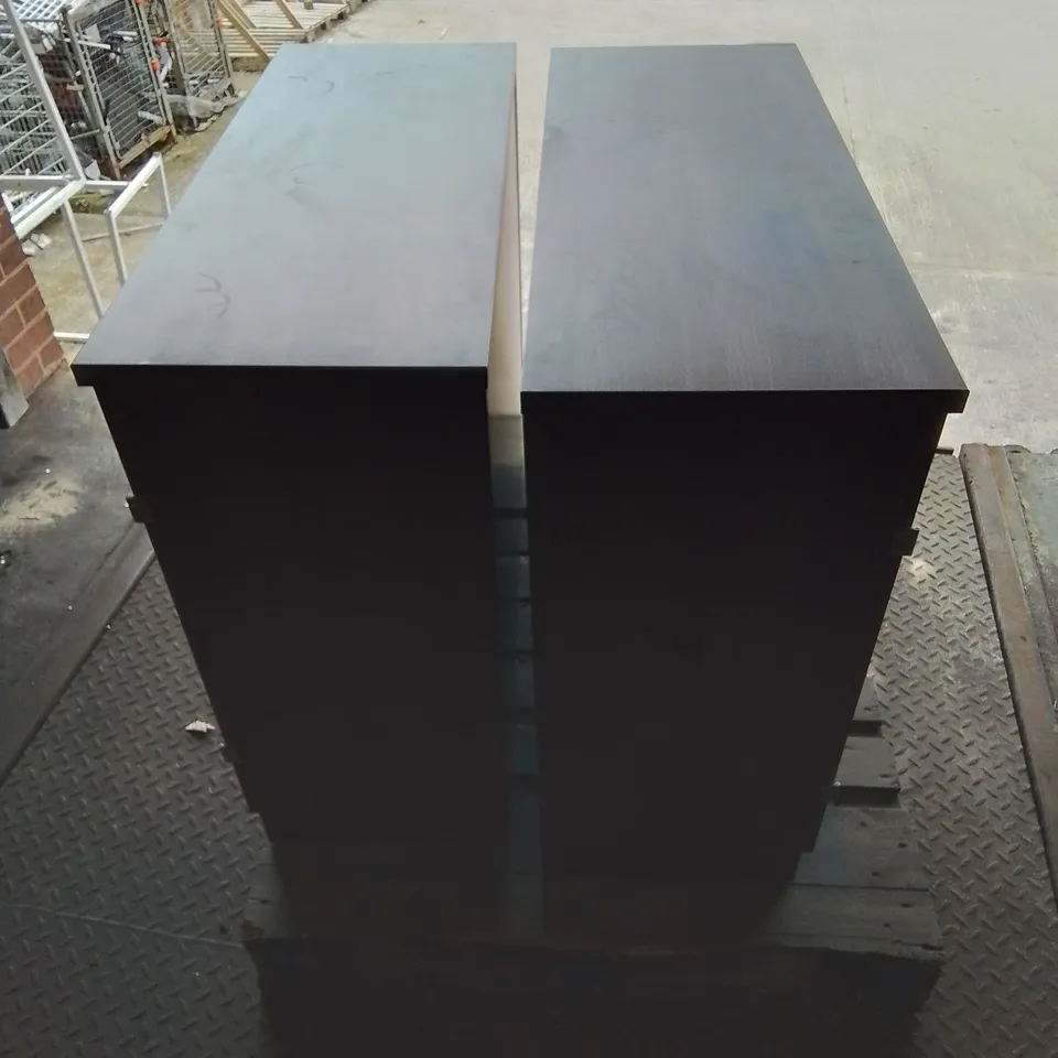 PALLET CONTAINING 2 LARGE 2 DOOR BROWN STORAGE CABINETS 