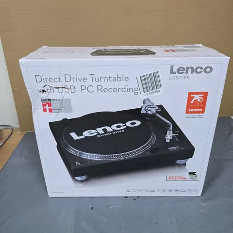 LENCO DIRECT DRIVE TURNTABLE L-3809BK – USB/PC RECORDING
