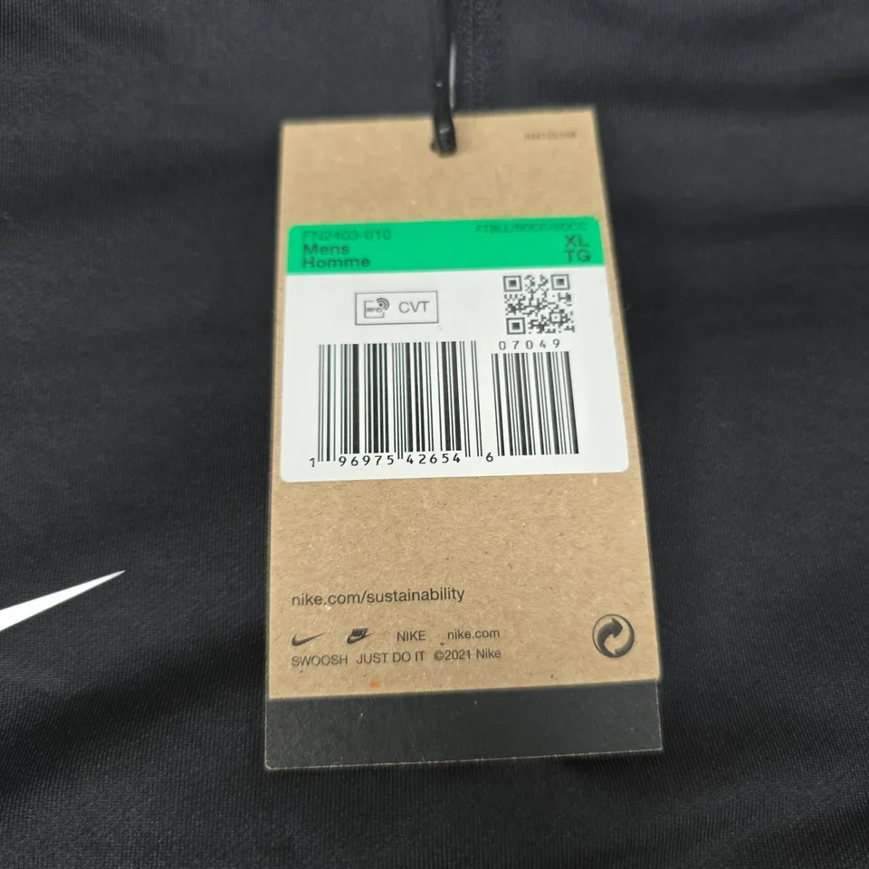 NIKE MEN'S LONG-SLEEVE TRAINING TOP – CHARCOAL/BLACK – XL