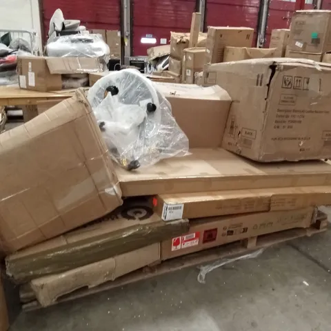 PALLET OF ASSORTED DESIGNER FURNITURE AND CHAIR PARTS AND PIECES