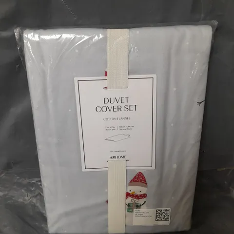 H&M HOME COTTON FLANNEL CHRISTMAS THEMED DUVET COVER SET - SINGLE