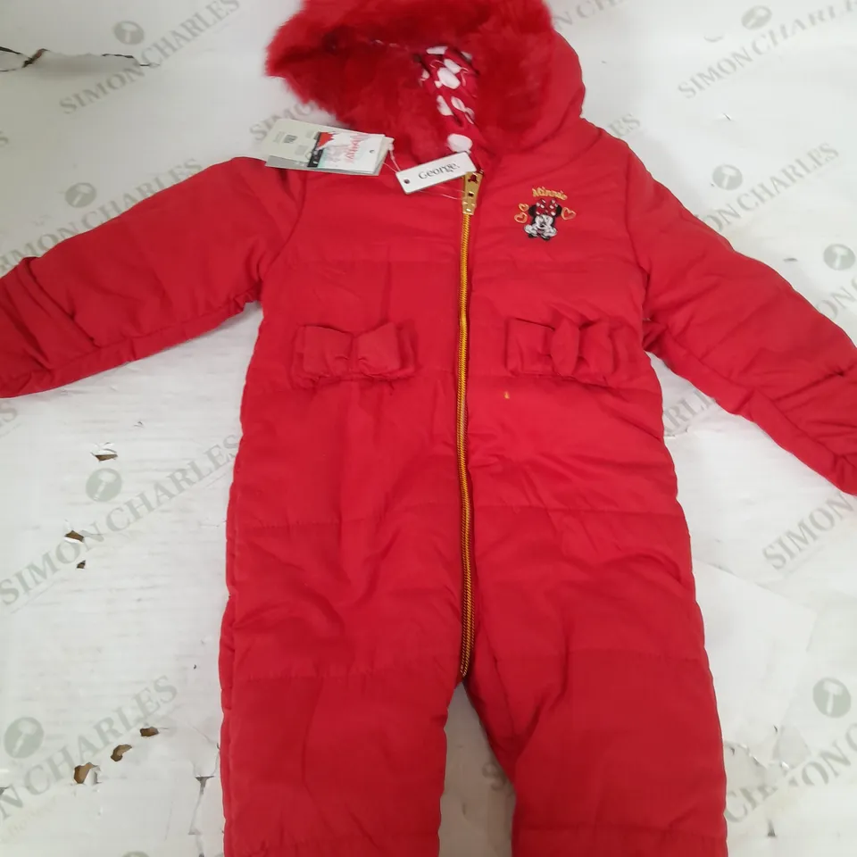 MINNIE MOUSE ZIPPED ALL IN ONE SNOW SUIT IN RED SIZE UNSPECIFIED