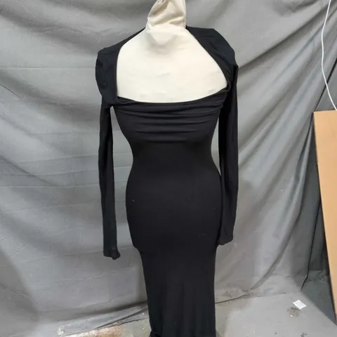 WOMEN SKIMS BLACK MIDI DRESS SQUARE DRESS