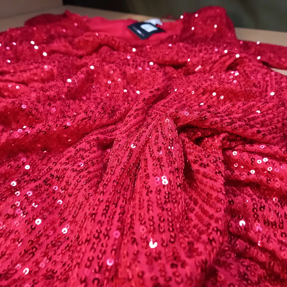 FASHION NOVA RED SEQUIN CENTER STAGE MINI DRESS - 3XL