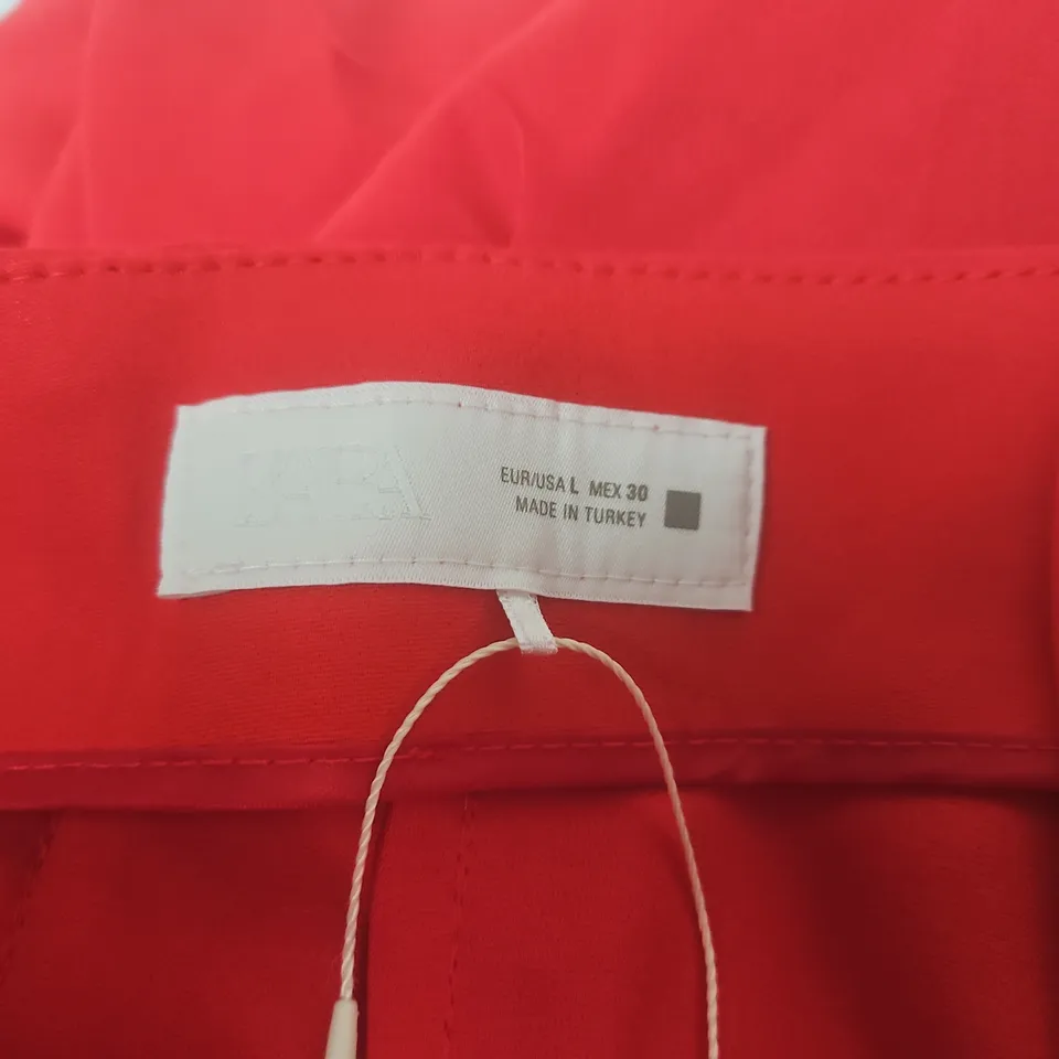 ZARA RED WIDE-LEG TROUSERS – EU/USA L, MEX 30 (MADE IN TURKEY)