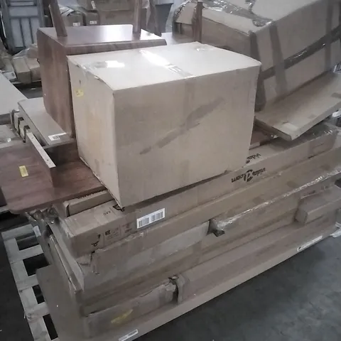 PALLET OF ASSORTED AND INCOMPLETE FURNITURE PIECES ETC 