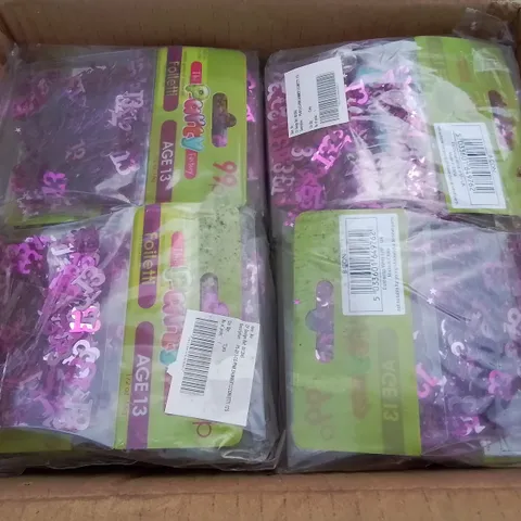 PALLET CONTAINING 75 BOXES OF BRAND NEW AGE 13 PINK SHIMMER CONFETTI - 144 PIECES PER BOX / APPROX TOTAL10,368