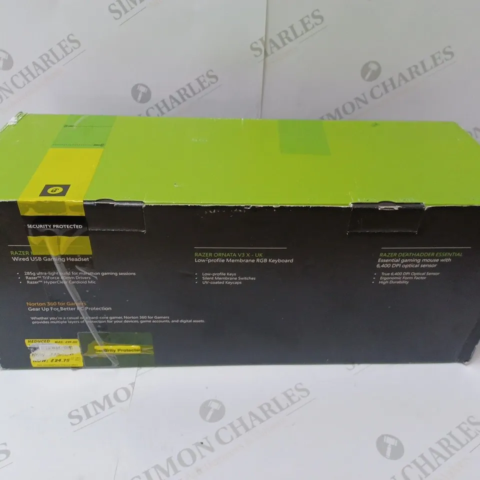 BRAND NEW BOXED RAZER GAMING BUNDLE 3 IN 1 TO INCLUDE - GAMING HEADSET, MEMBRANE RGB KEYBOARD AND ESSENTIAL GAMING MOUSE