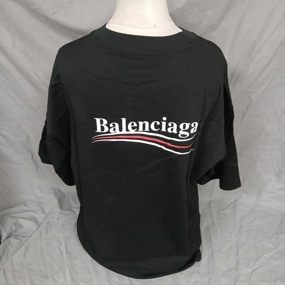 BALENCIAGA LOGO T‑SHIRT – BLACK – SIZE S