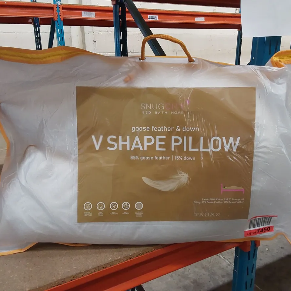 BAGGED V SHAPED GOOSE FEATHER AND DOWN PILLOW 