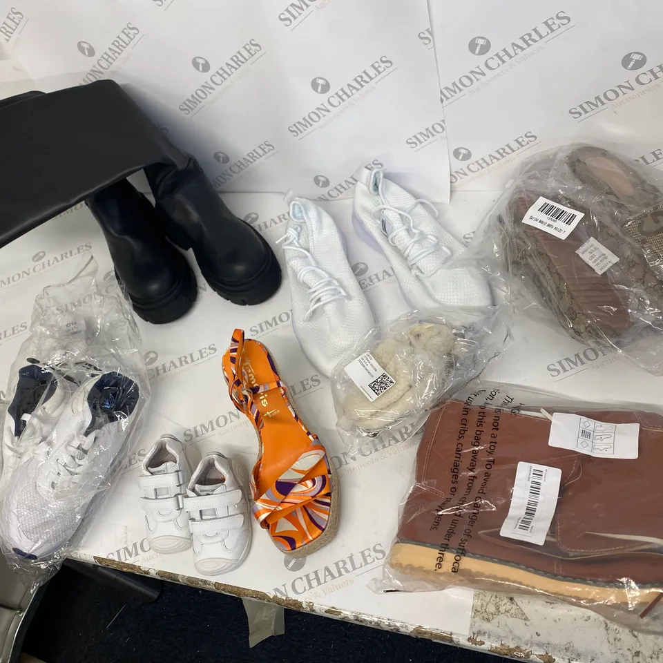 BOX OF 19  ASSORTED FOOTWEAR ITEMS TO INCLUDE: H&M, TAMARIS, BLOMECANICS ETC 