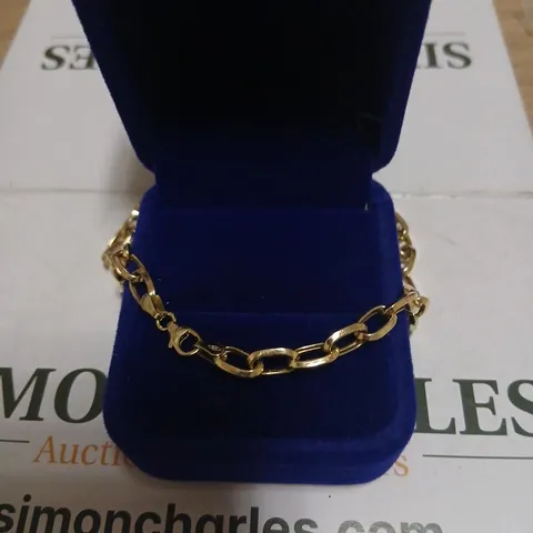 GOLD 9CT ITALIAN GOLD TRIANGLE CUT PAPERCLIP BRACELET