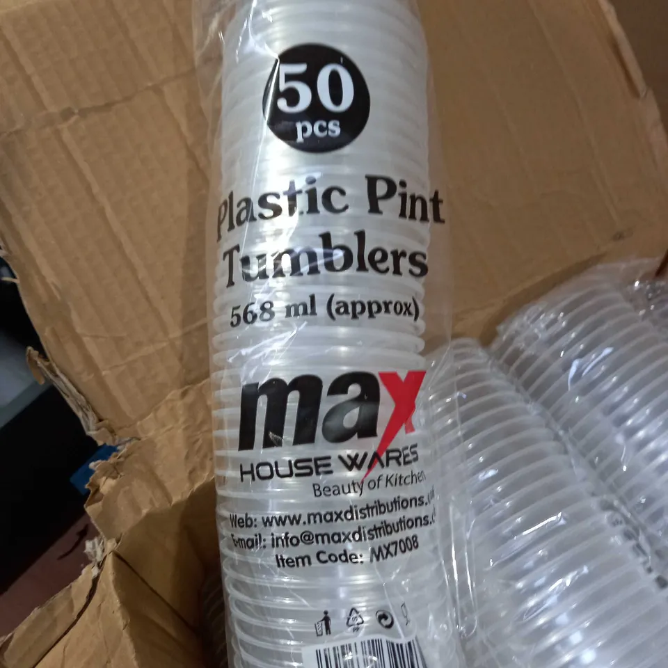 PLASTIC PINT TUMBLERS 568ml APPROX 10 PACKS