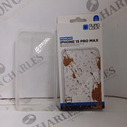 BOXED QUAD LOCK PONCHO IPHONE 15 PRO MAX MAG COMPATIBLE CLEAR COVER