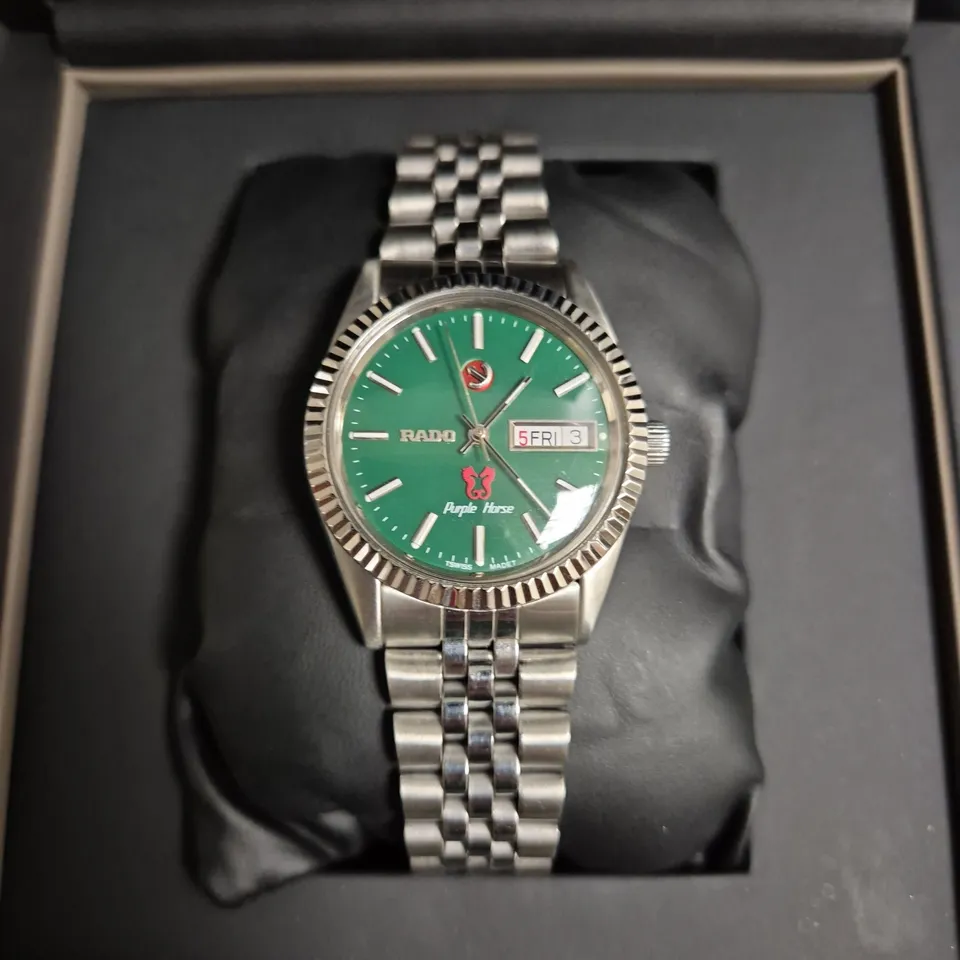 BOXED RADO ANALOG GREEN DIAL WATCH