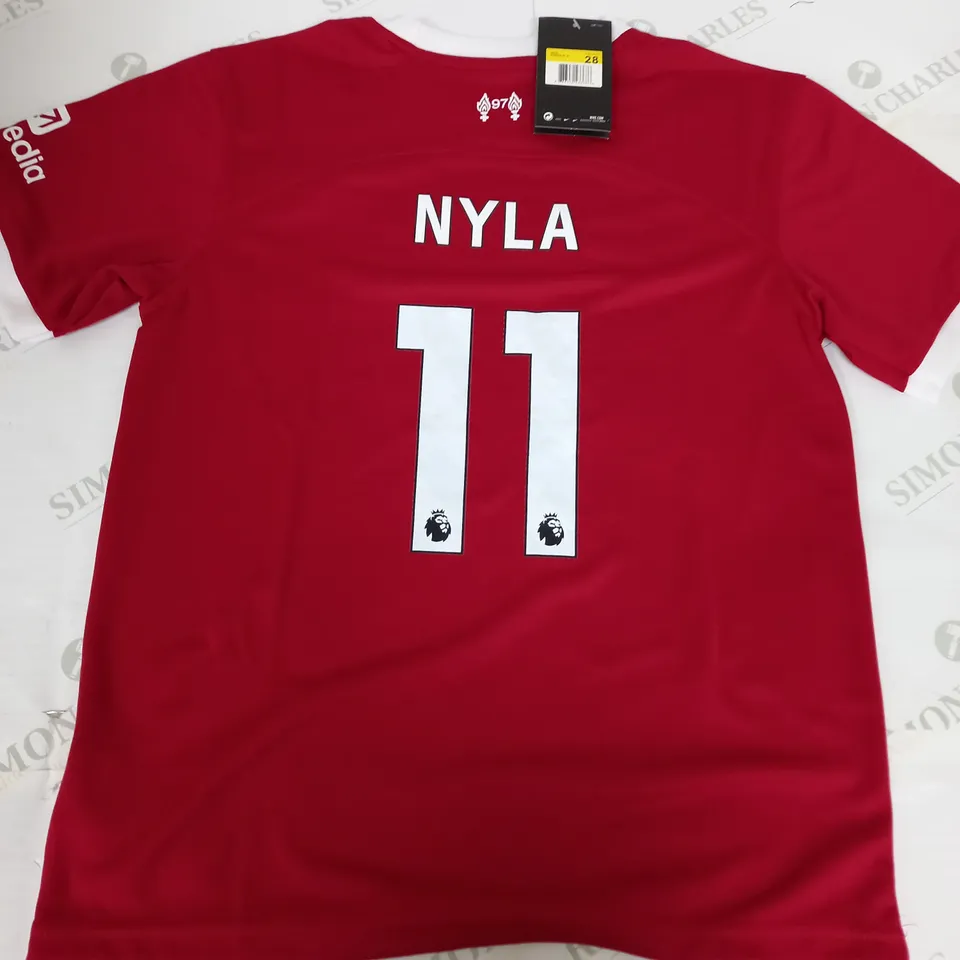 NIKE LIVERPOOL HOME SHIRT AND SHORTS - '11 NYLA' - SIZE 28