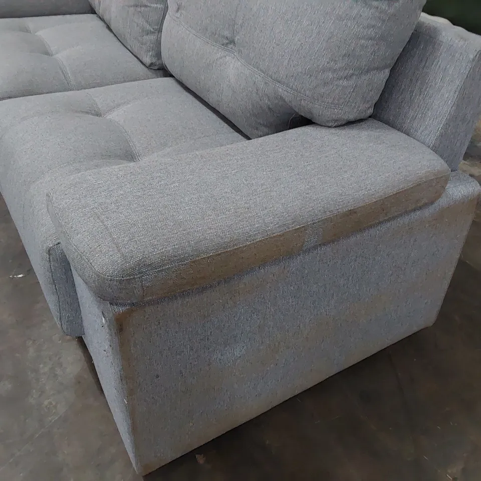 DESIGNER THREE SEATER SOFA GREY FABRIC 