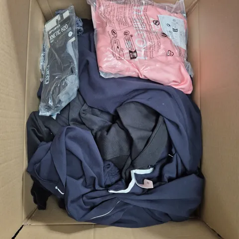 LARGE BOX OF ASSORTED CLOTHING ITEMS IN VARIOUS SIZES, STYLES AND COLOUR - COLLECTION ONLY