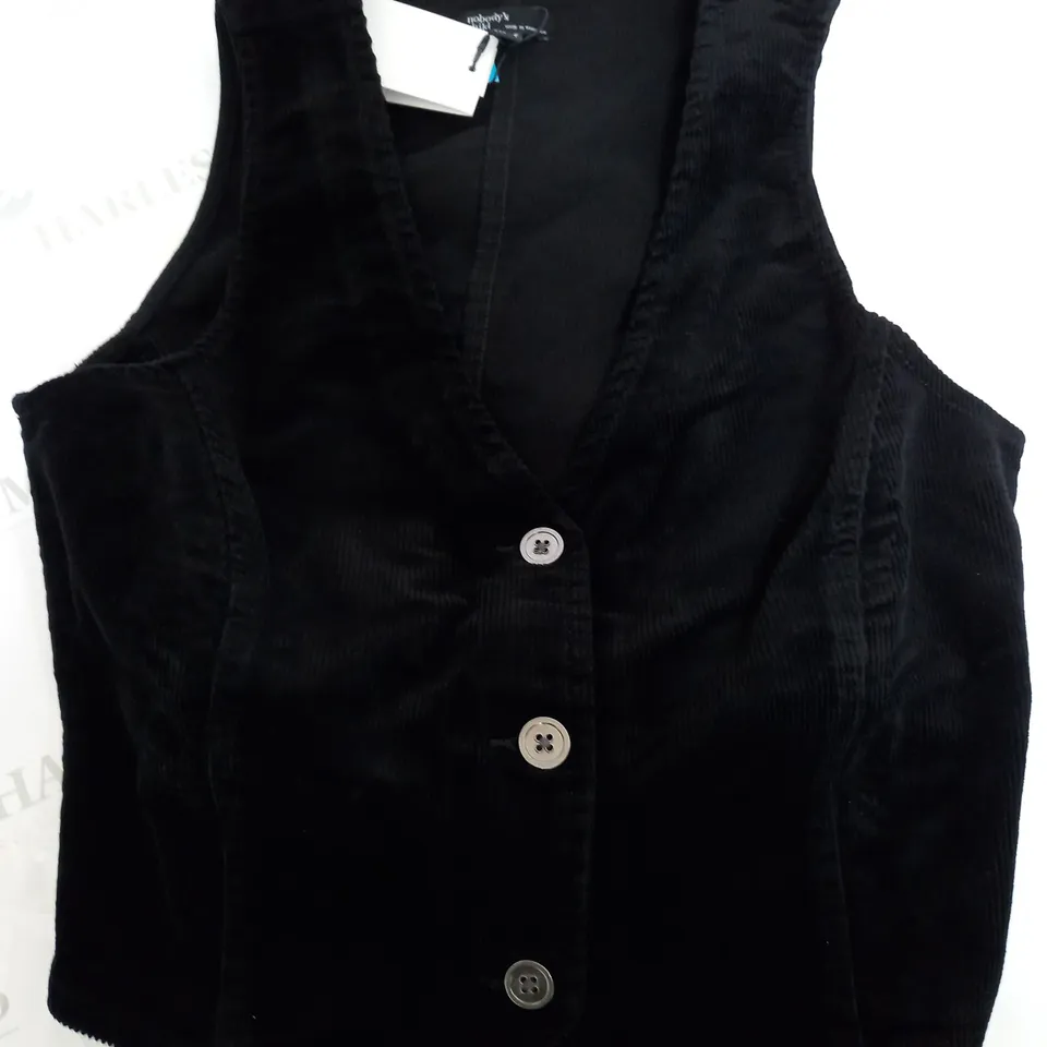 NOBODYS CHILD CAMDEN WAISTCOAT IN BLACK - UK 10