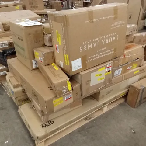 PALLET OF ASSORTED INCOMPLETE DESIGNER FURNITURE AND FURNITURE PARTS