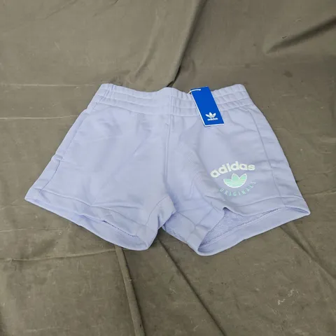 ADIDAS ORIGINALS PUFF LOGO SHORTS IN LILAC SIZE 12/13YRS