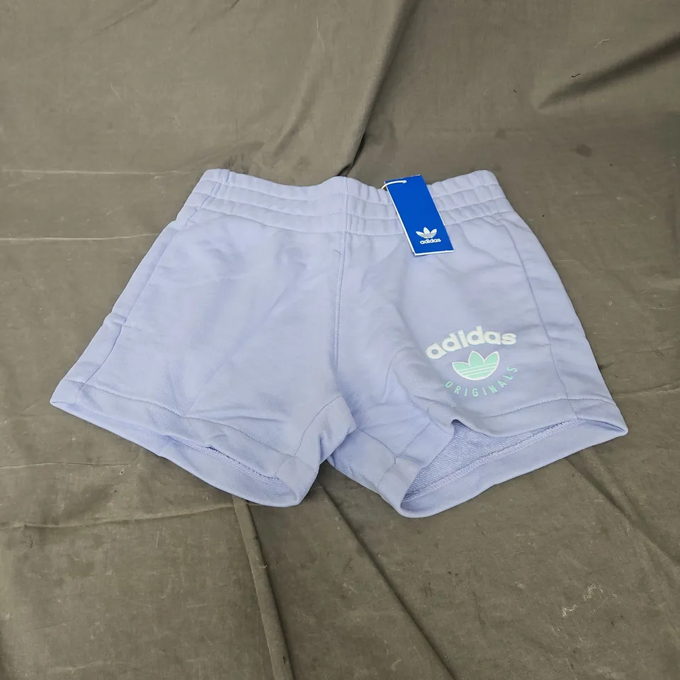 ADIDAS ORIGINALS PUFF LOGO SHORTS IN LILAC SIZE 12/13YRS