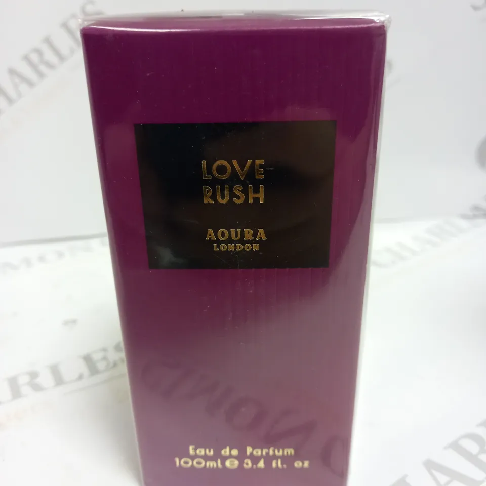 BOXED AND SEALED LOVE RUSH AQURA LONDON EAU DE PARFUM 100ML