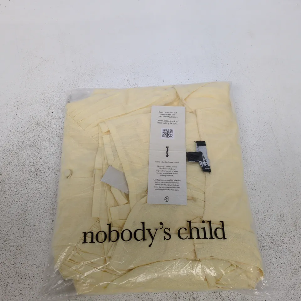 NOBODY'S CHILD CORA MIDI DRESS – PLAIN SOFT YELLOW, UK 10